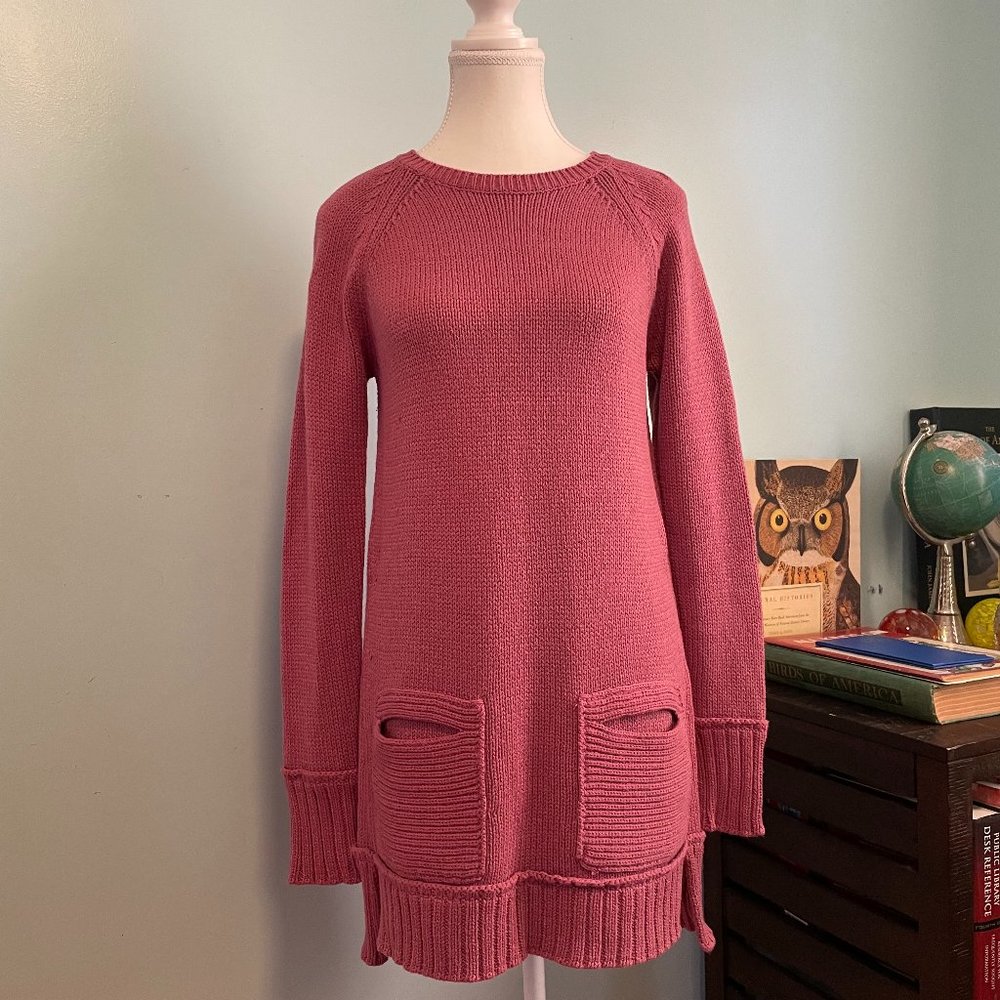 Territory Ahead Cotton Sweater Dress Pink Size Small